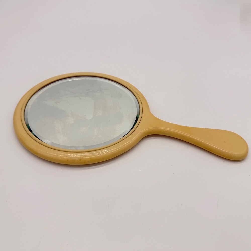 Vintage Butterscotch Hand Mirror Bakelite Style Vanity Retro Dressing‎ Table